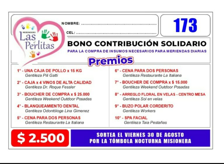 Sorteo de Bono para colaborar con merendero del barrio Los Oleritos imagen-1