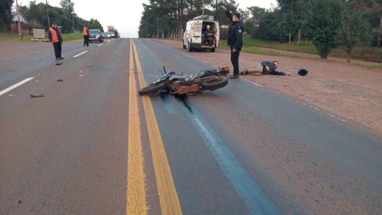 Siniestro vial en la ruta 12 acceso a Yrigoyen dejó un motociclista lesionado imagen-16