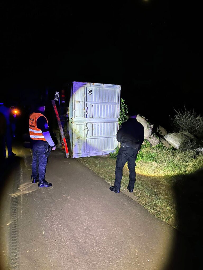 Camión despistó en la ruta 14 y volcó la carga de yerba mate imagen-33