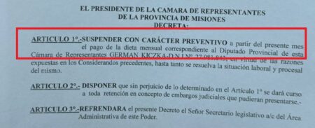 Legislatura: tras el desafuero, suspendieron la dieta mensual de Germán Kiczka imagen-10