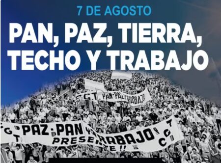 “Paz, pan, tierra, techo y trabajo”: la CGT y los movimientos sociales anunciarán una nueva marcha contra el Gobierno nacional “Paz, pan, tierra, techo y trabajo”: la CGT y los movimientos sociales anunciarán una nueva marcha contra el Gobierno nacional imagen-6