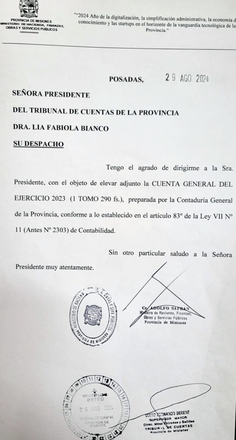 Hacienda presentó en el Tribunal de Cuentas la Cuenta General del Ejercicio Financiero provincial del año 2023 imagen-7