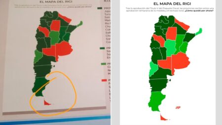 Polémica por la difusión de un mapa de Argentina sin las Islas Malvinas durante un acto oficial en la Casa Rosada imagen-4