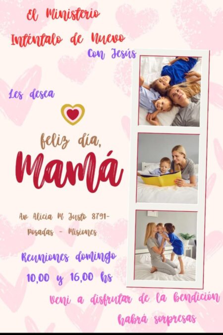 El Ministerio «Inténtalo de Nuevo con Jesús» realizará una reunión especial este domingo por el Día de la Madre El Ministerio "Inténtalo de Nuevo con Jesús" realizará una reunión especial este domingo por el Día de la Madre imagen-5