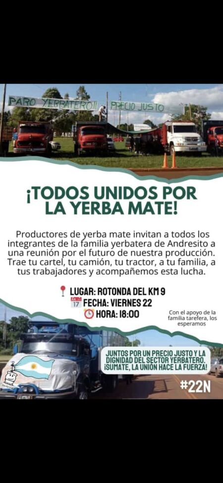 Yerbateros siguen demandando precio justo y convocan a una reunión en Andesito Yerbateros siguen demandando precio justo y convocan a una reunión en Andesito imagen-6