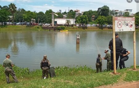 Bernardo de Irigoyen: Ministro Recamán supervisó la búsqueda del yacaré arrojado en el lago Internacional imagen-5