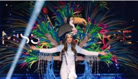 El impactante traje de Miss Argentina para la noche preliminar de Miss Universo 2024 y el homenaje a la Selva Misionera imagen-6