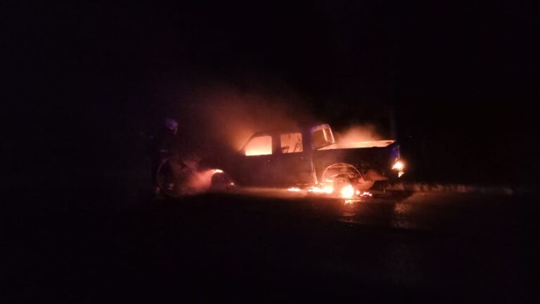 Una camioneta se prendió fuego en plena ruta provincial 5 imagen-39