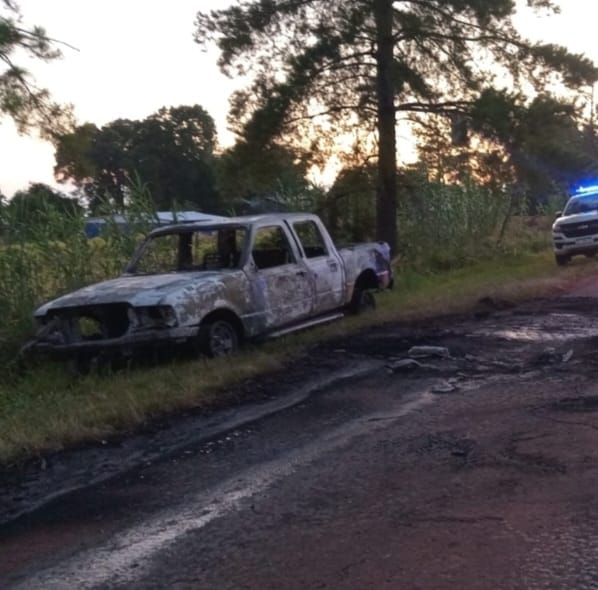 Una camioneta se prendió fuego en plena ruta provincial 5 imagen-4