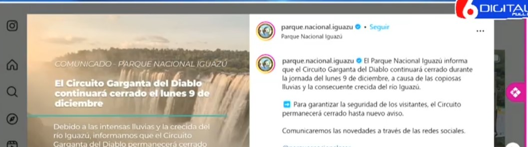 Cataratas: el circuito Garganta del Diablo permanecerá cerrado al público este lunes imagen-4