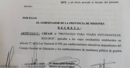 Passalacqua firmó el decreto que pone en vigencia el Protocolo para Viajes Estudiantiles Seguros imagen-3