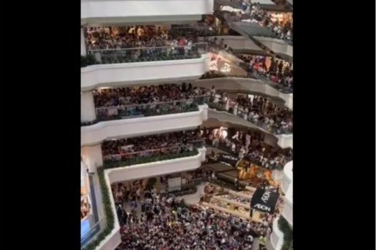 Milei compartió un tuit con "90.000" personas comprando en Unicenter, pero en realidad era un shopping en China imagen-42