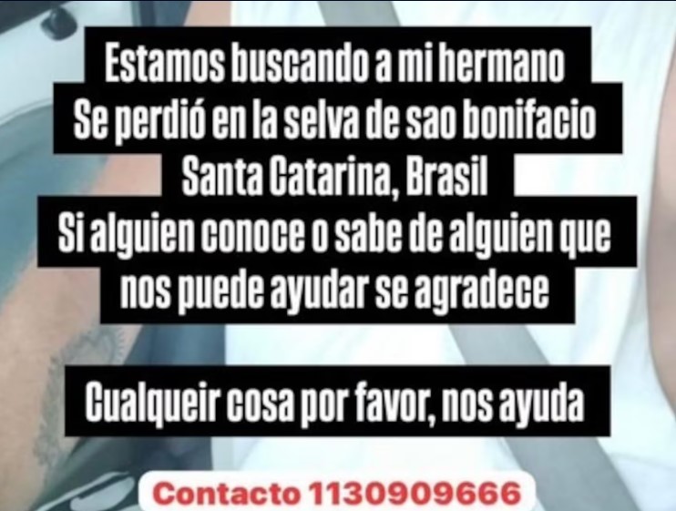 Buscan intensamente a un turista argentino que se perdió en la selva de Brasil imagen-3