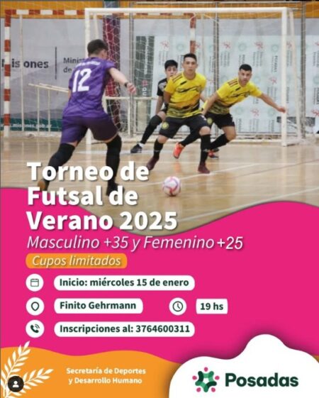 Arranca el torneo de Futsal de Verano 2025 en Posadas: Inscripciones abiertas para categorías masculinas y femeninas imagen-2