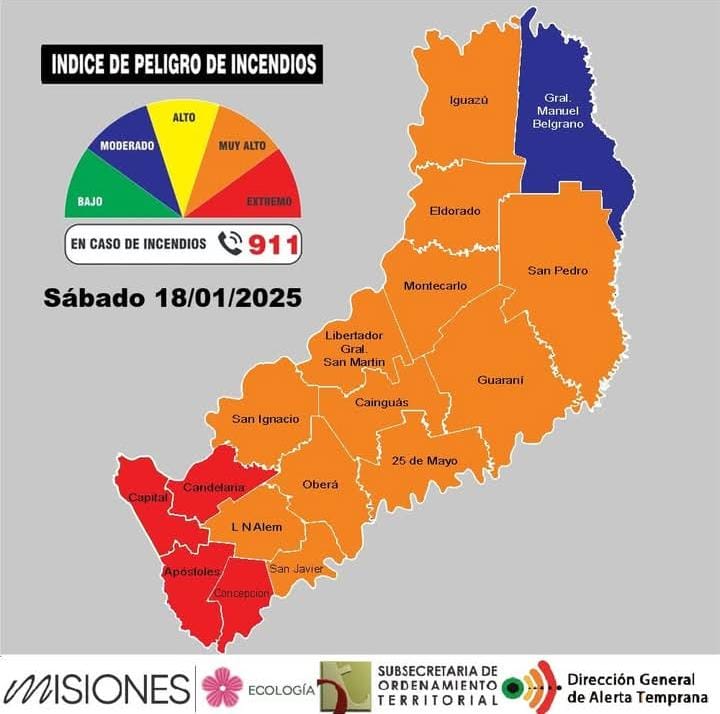 Emergencia ígnea: combaten incendios en diversos puntos de la provincia y en la zona Sur, los mayores niveles de peligro imagen-2