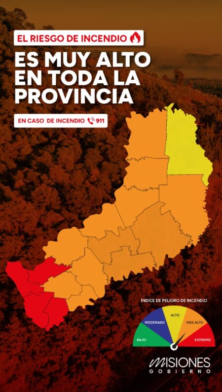 Misiones permanece en estado de alerta ante el alto índice de peligro de incendios que afecta a toda la provincia imagen-2