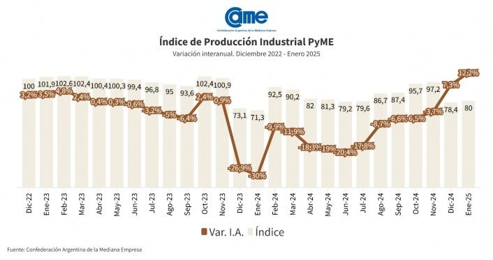 La industria pyme creció 12,2% anual en enero imagen-2