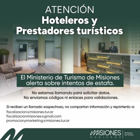 El Ministerio de Turismo de Misiones alerta sobre intentos de estafa a establecimientos turísticos imagen-6