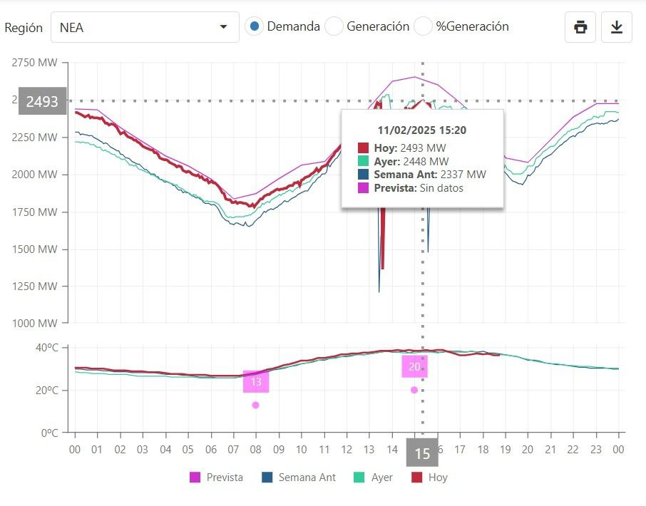 La demanda récord de energía en el NEA aumenta la exigencia sobre el sistema eléctrico nacional imagen-4