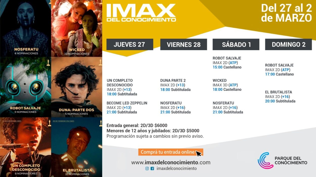 Reviví las películas nominadas al Oscar en el Imax del Conocimiento con promo 2x1 este fin de semana imagen-18