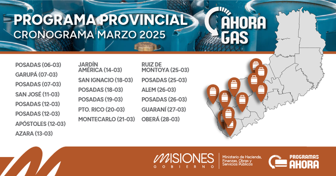 "Ahora Gas": cronograma del programa en su recorrido provincial imagen-2