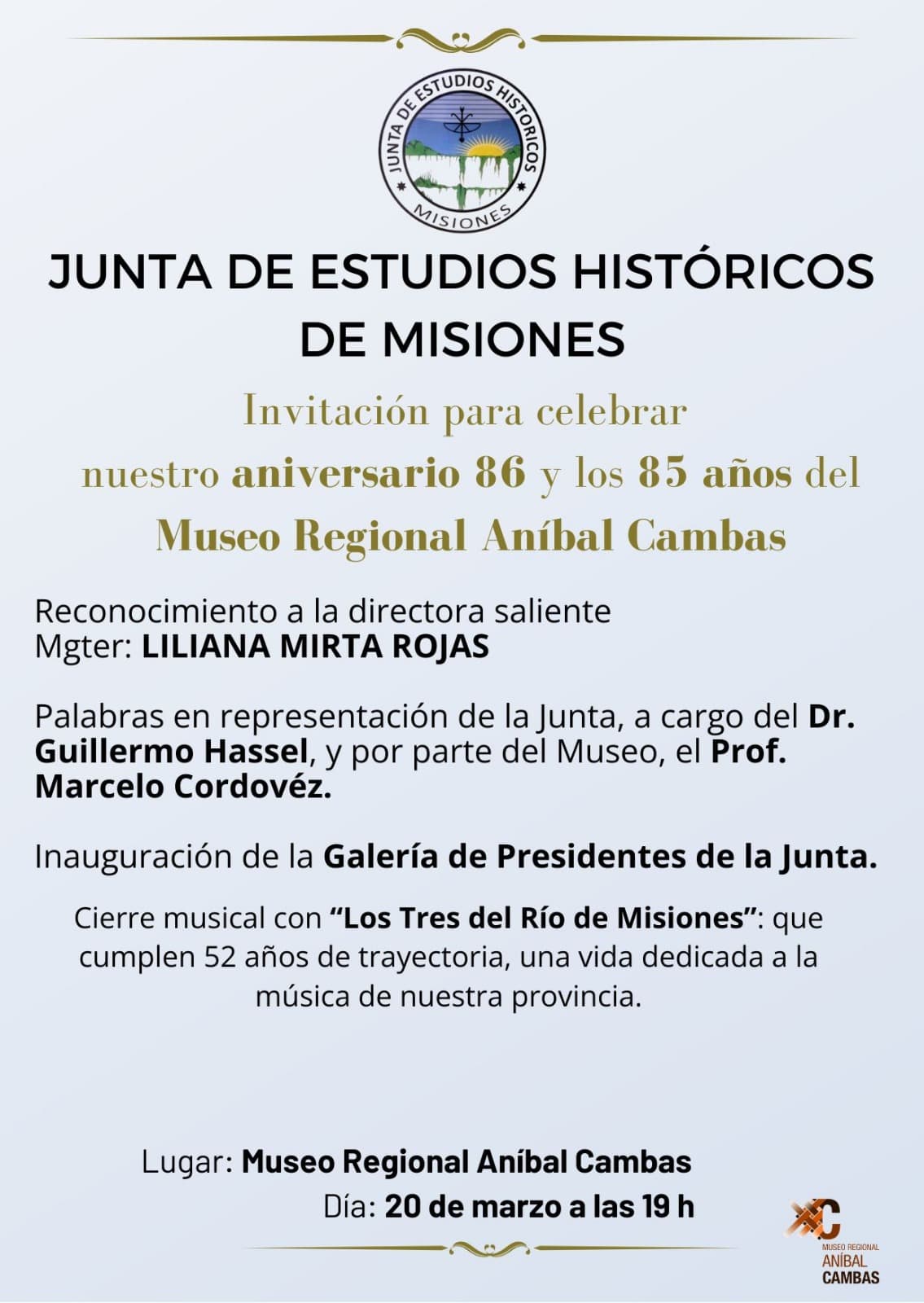 La Junta de Estudios Históricos celebra su 86° aniversario y los 83 años del Museo Aníbal Cambas homenajeando a Liliana Rojas imagen-2