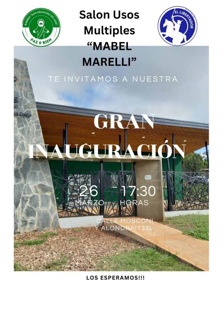 Inaugurarán el salón de uso múltiple “Mabel Marelli” imagen-37