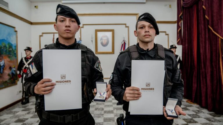 El Gobernador entregó la Medalla al Mérito "Guacurarí" a los dos policías que rescataron a una mujer cuando fue arrastrada por un arroyo de Itaembé Guazú imagen-49