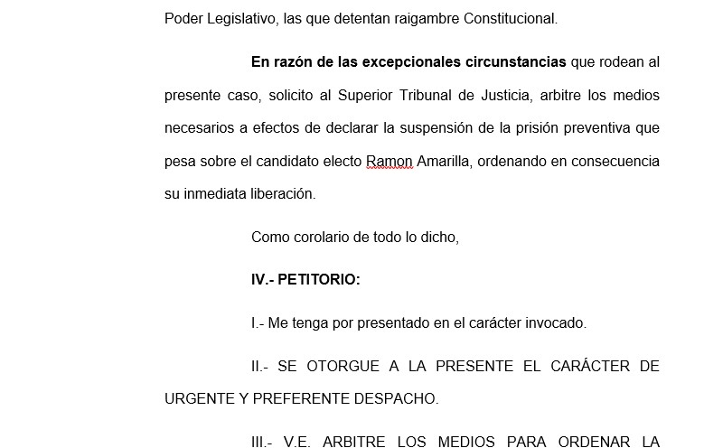 El STJ hizo lugar al pedido del Procurador General que ordenó la suspensión de la prisión preventiva y la inmediata liberación del expolicía Ramón Amarilla imagen-2