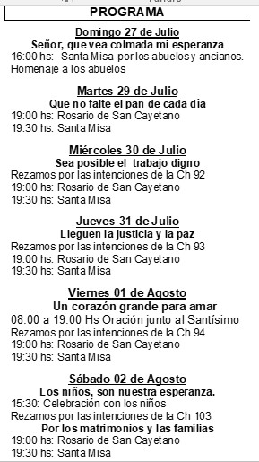 “Con San Cayetano, peregrinos de la esperanza”: invitan a las fiestas patronales en la Chacra 103 5 “Con San Cayetano, peregrinos de la esperanza”: invitan a las fiestas patronales en la Chacra 103 imagen-4