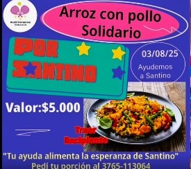 Solidaridad: venta de arroz con pollo para colaborar con Santino imagen-2