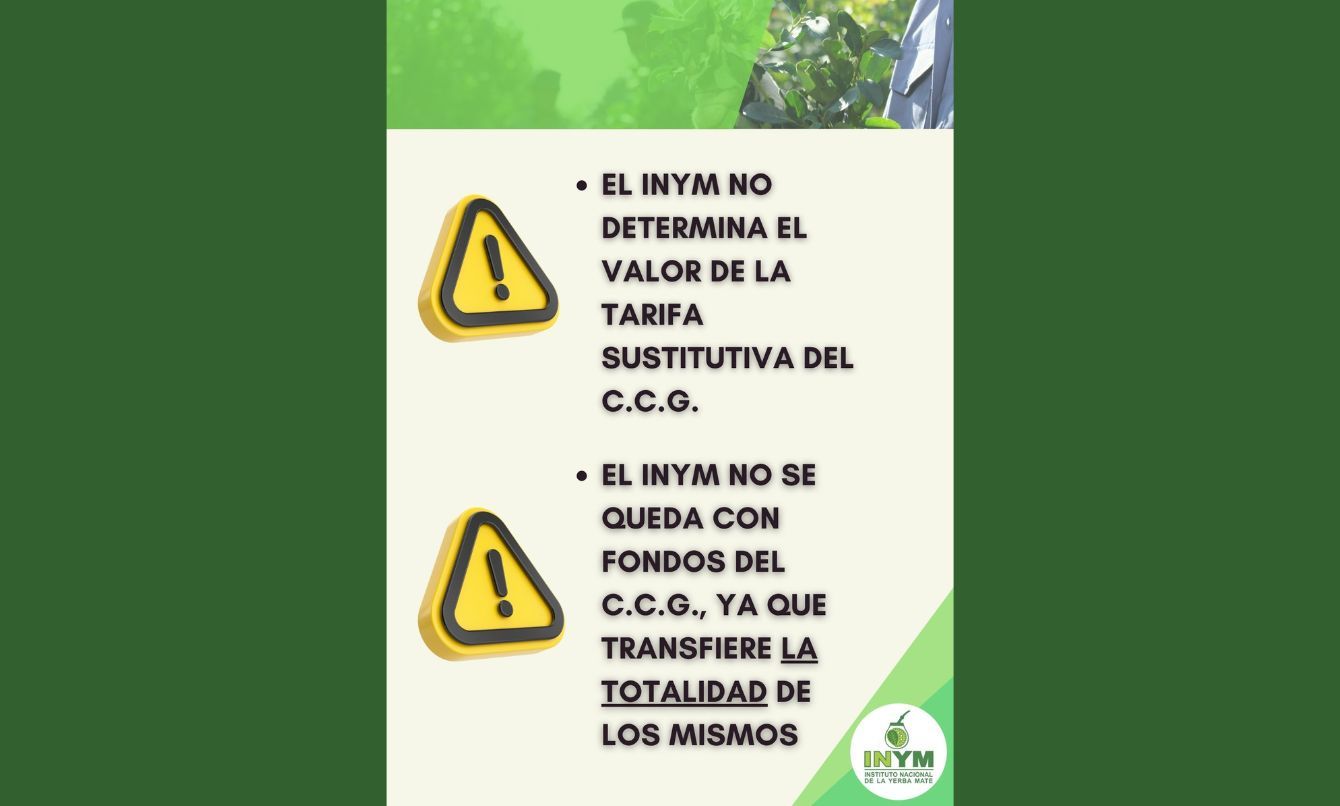 El INYM recuerda que no determina la Tarifa Sustitutiva del Convenio de Corresponsabilidad Gremial de la Actividad Yerbatera imagen-8
