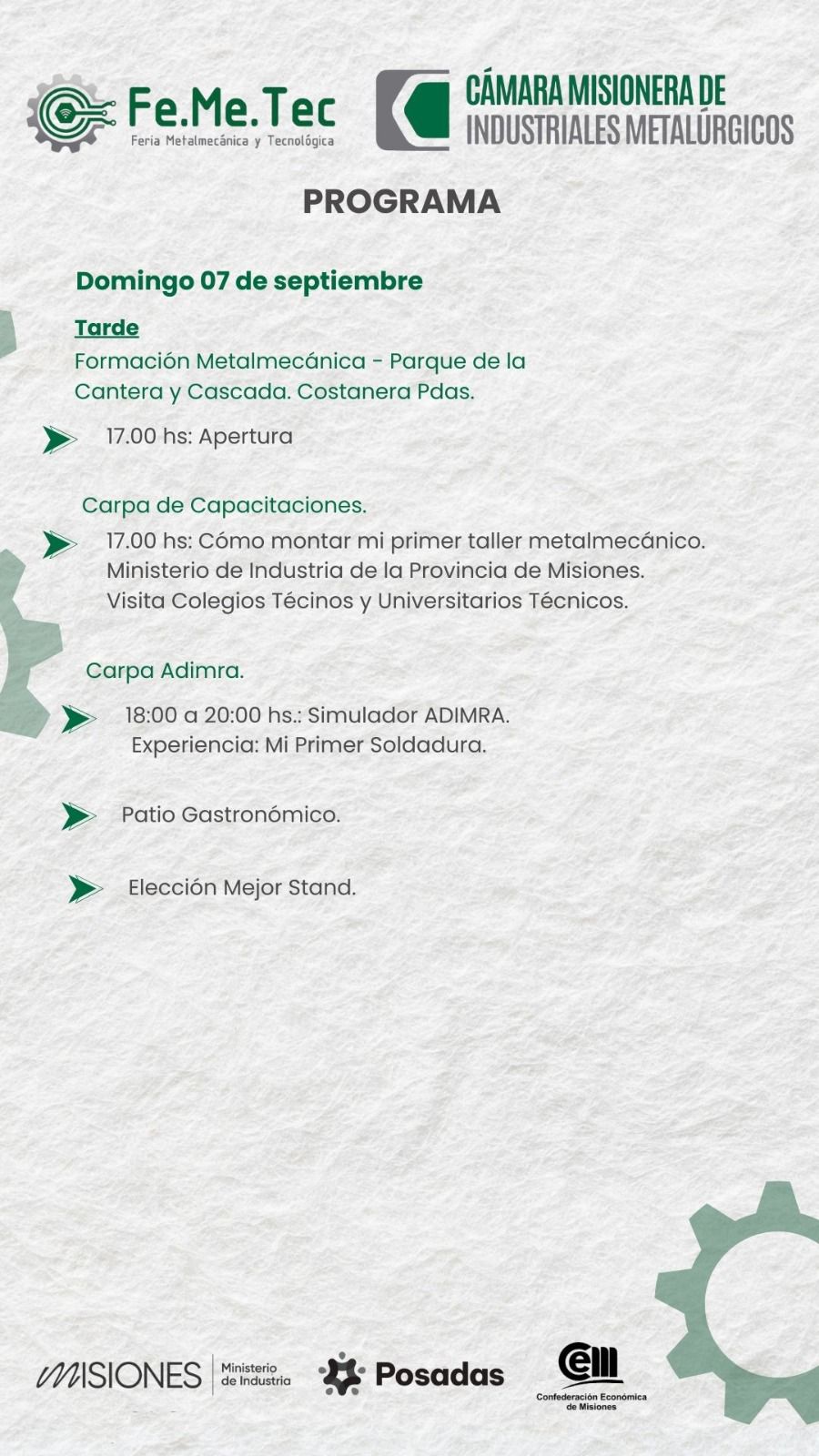 Preparan la Feria Metalmecánica y Tecnológica 2025, en la Cascada Parque de la costanera posadeña 5 Preparan la Feria Metalmecánica y Tecnológica 2025, en la Cascada Parque de la costanera posadeña imagen-4
