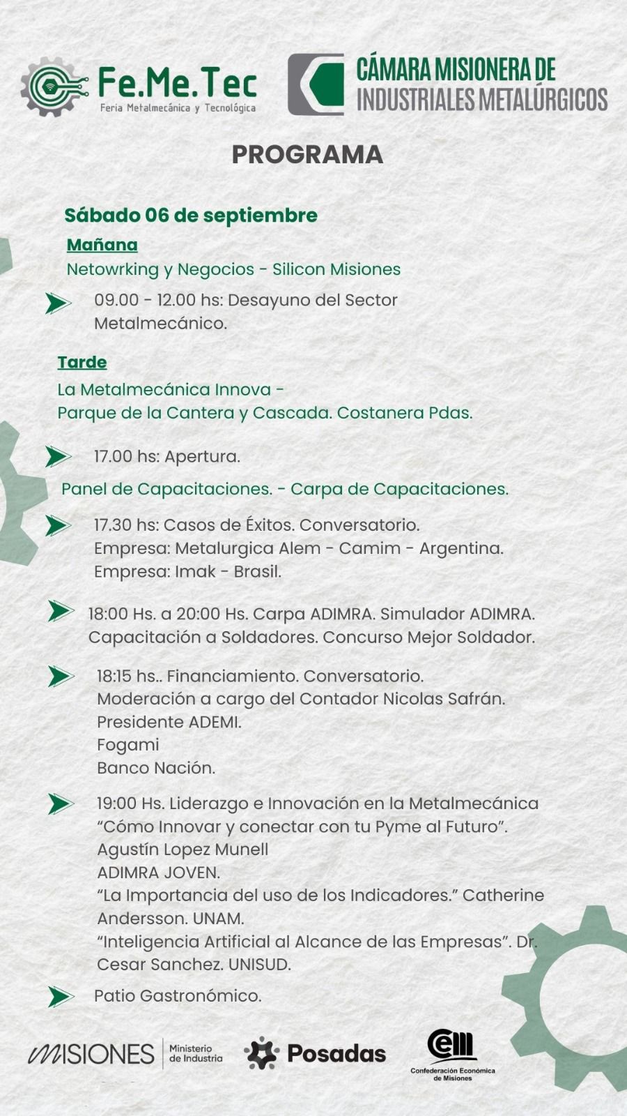 Preparan la Feria Metalmecánica y Tecnológica 2025, en la Cascada Parque de la costanera posadeña 7 Preparan la Feria Metalmecánica y Tecnológica 2025, en la Cascada Parque de la costanera posadeña imagen-6
