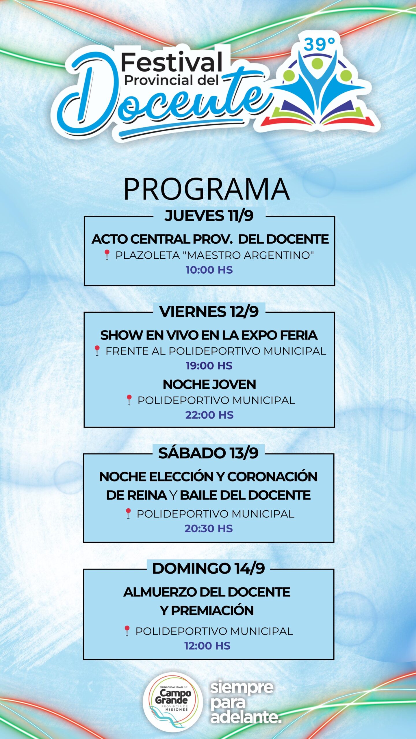 Campo Grande invita a la 39na edición del Festival Provincial del Docente imagen-2