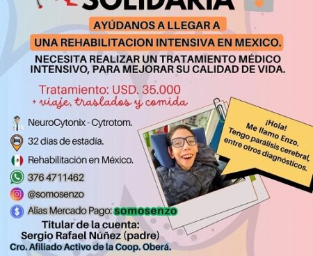 La familia de Enzo, el niño obereño con parálisis cerebral, inició una Campaña Solidaria para su rehabilitación intensiva en México imagen-10