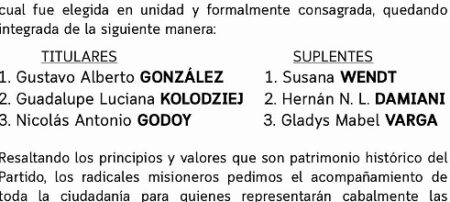 Elecciones 26-O: la UCR Misiones definió su lista de candidatos a la Cámara de Diputados de la Nación imagen-4