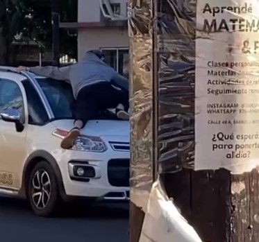 Insólito: tras una colisión, llevó a un taxista colgado del capot por unos 800 metros hasta llegar a una comisaría Insólito: tras una colisión, llevó a un taxista colgado del capot por unos 800 metros hasta llegar a una comisaría imagen-1