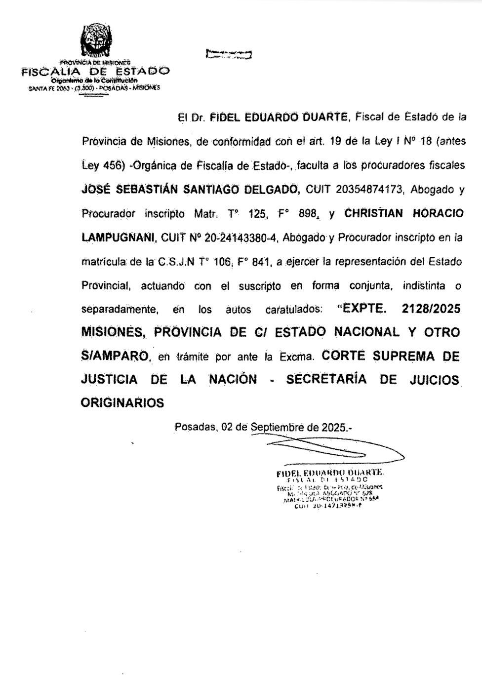 Misiones promovió en la Justicia una acción de amparo para que Nación restablezca el pago de las Pensiones No Contributivas por Invalidez y demás beneficios conexos suspendidos 3 Misiones promovió en la Justicia una acción de amparo para que Nación restablezca el pago de las Pensiones No Contributivas por Invalidez y demás beneficios conexos suspendidos imagen-2