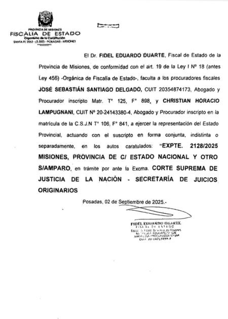 Misiones promovió en la Justicia una acción de amparo para que Nación restablezca el pago de las Pensiones No Contributivas por Invalidez y demás beneficios conexos suspendidos Misiones promovió en la Justicia una acción de amparo para que Nación restablezca el pago de las Pensiones No Contributivas por Invalidez y demás beneficios conexos suspendidos imagen-9