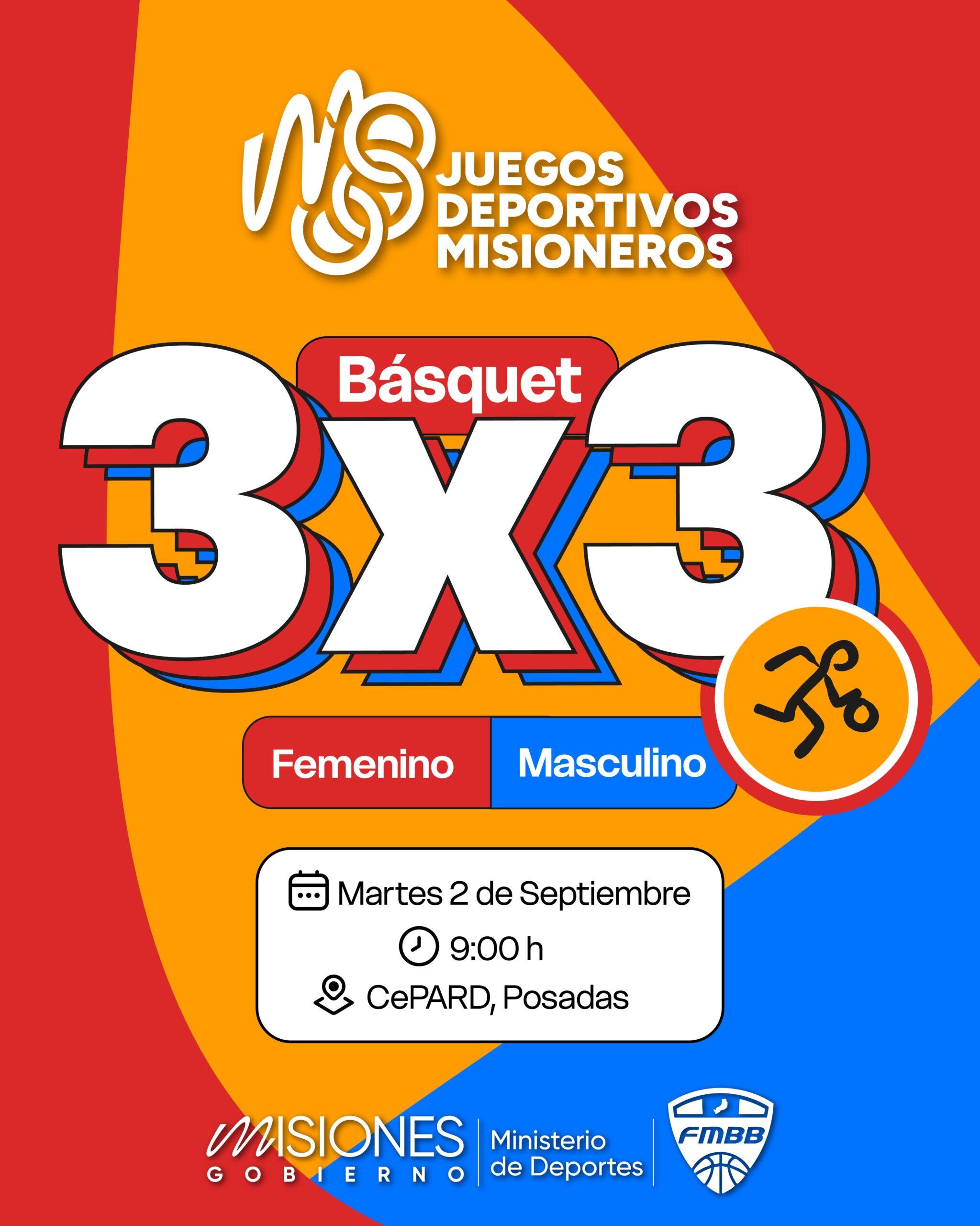 JJ. DD. Misioneros: en Posadas se define el básquet 3×3 JJ. DD. Misioneros: en Posadas se define el básquet 3x3 imagen-1