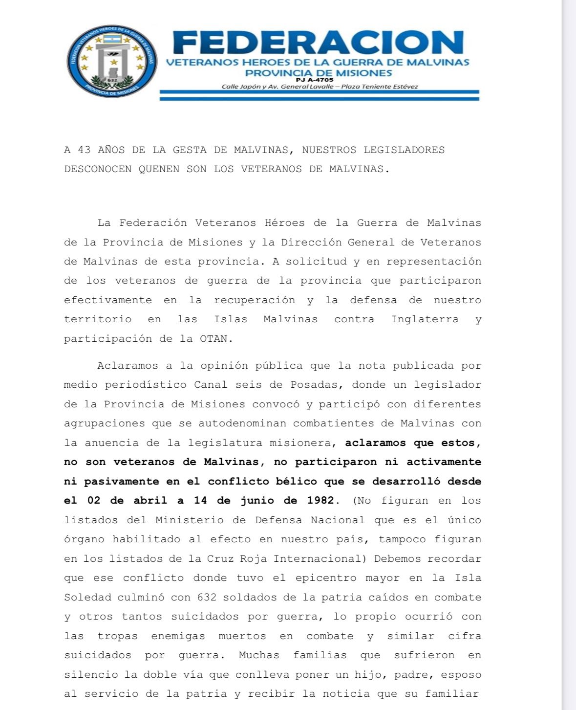 Aclaran sobre participación de Veteranos de Malvinas en reciente reunión 3 Aclaran sobre participación de Veteranos de Malvinas en reciente reunión imagen-2