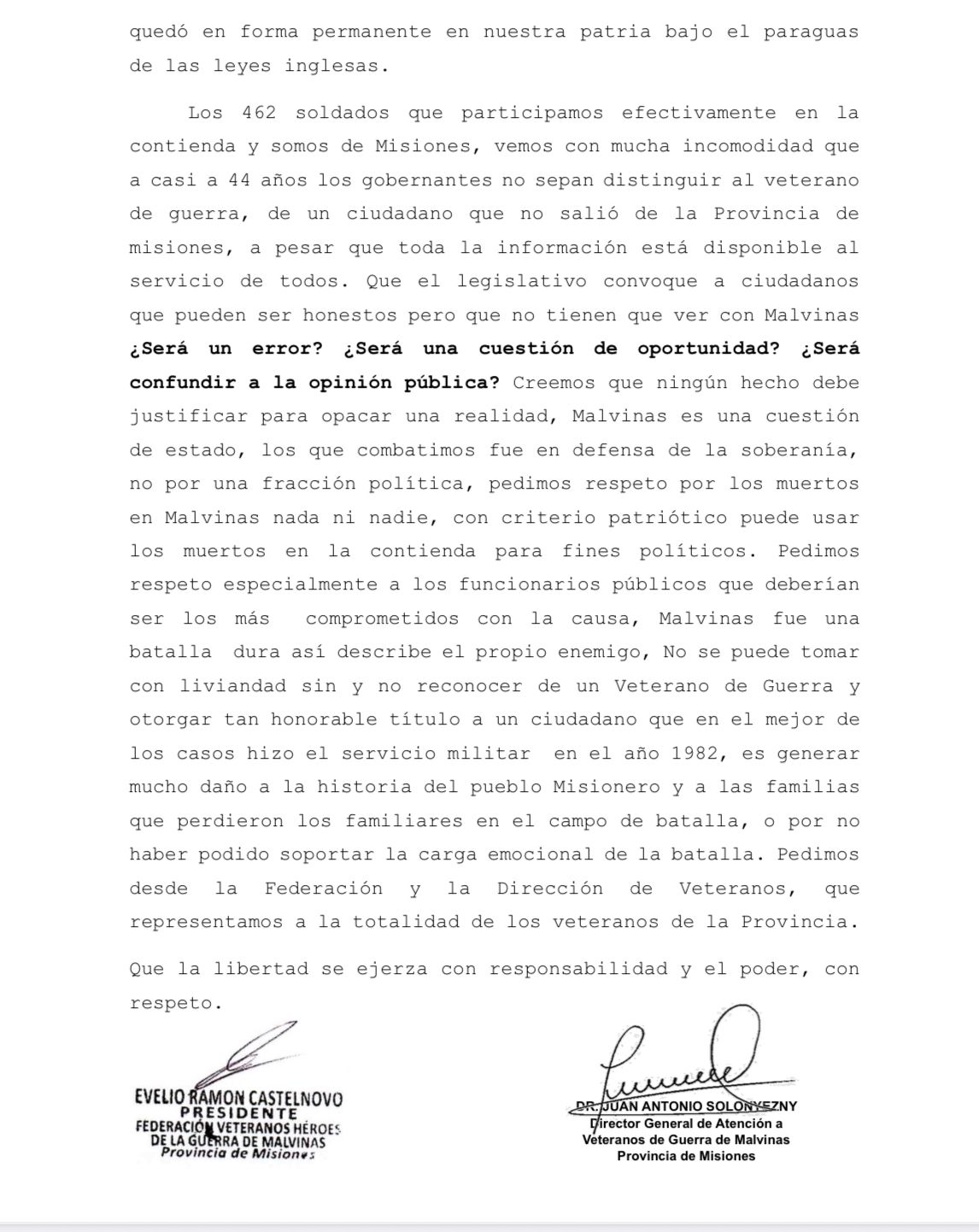 Aclaran sobre participación de Veteranos de Malvinas en reciente reunión 5 Aclaran sobre participación de Veteranos de Malvinas en reciente reunión imagen-4