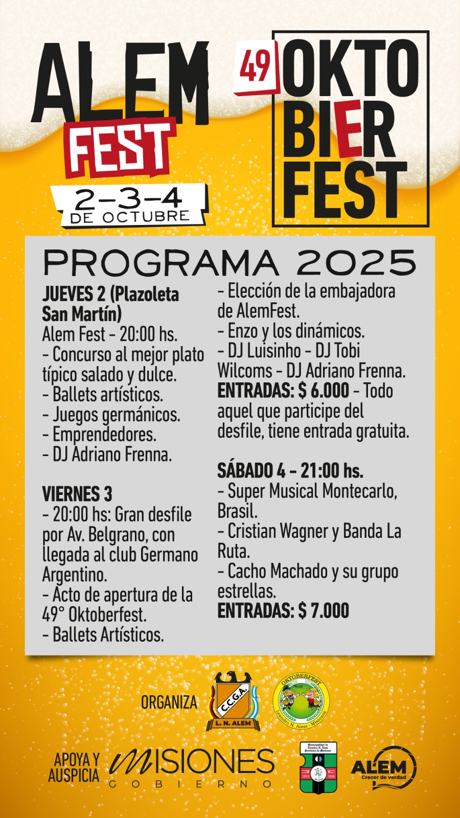 Santa patrona, alegría y belleza se vivirá en el Alem Fest 2025 imagen-8