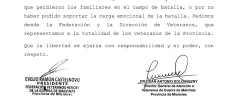 Aclaran sobre participación de Veteranos de Malvinas en reciente reunión Aclaran sobre participación de Veteranos de Malvinas en reciente reunión imagen-5