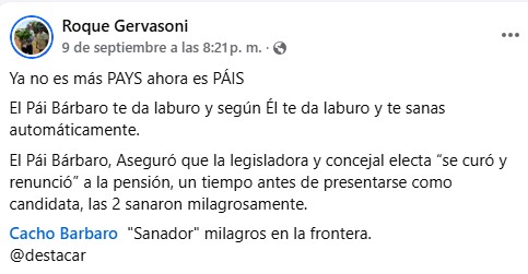 Cruce de acusaciones entre Gervasoni y "Cacho" Bárbaro sobre pensiones por discapacidad imagen-2