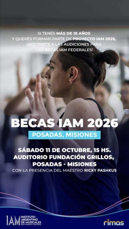 Jóvenes artistas de Misiones podrán audicionar este sábado en la Fundación Grillos para acceder a becas del IAM en Buenos Aires Jóvenes artistas de Misiones podrán audicionar este sábado en la Fundación Grillos para acceder a becas del IAM en Buenos Aires imagen-1
