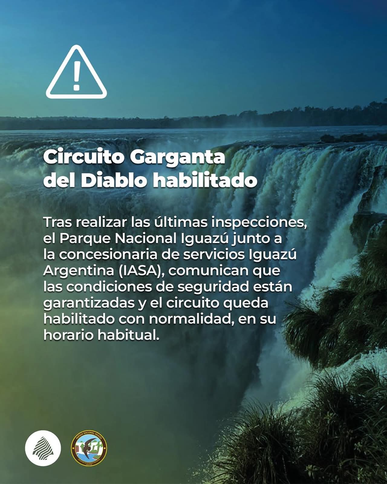 Cataratas: baja el río Iguazú y rehabilitaron el Circuito Garganta del Diablo 3 Cataratas: baja el río Iguazú y rehabilitaron el Circuito Garganta del Diablo imagen-2