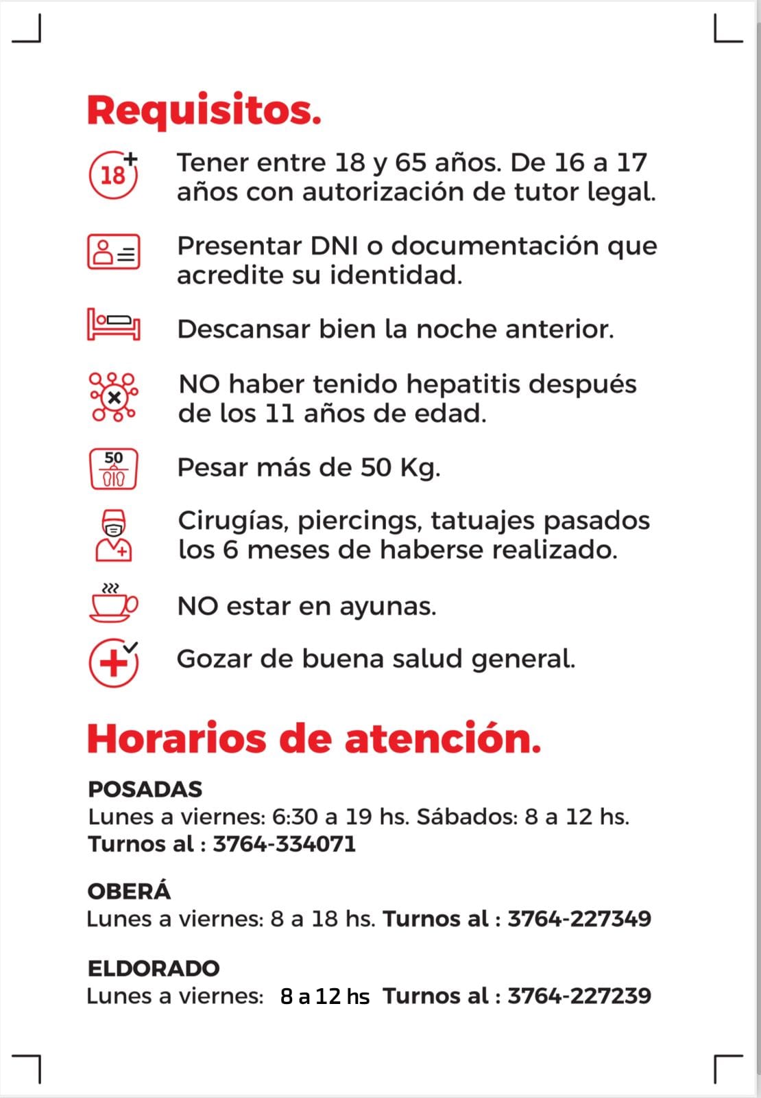 Llamado solidario en Posadas: necesitan donantes de sangre para el paciente Bruno Marcovich Rojas imagen-4