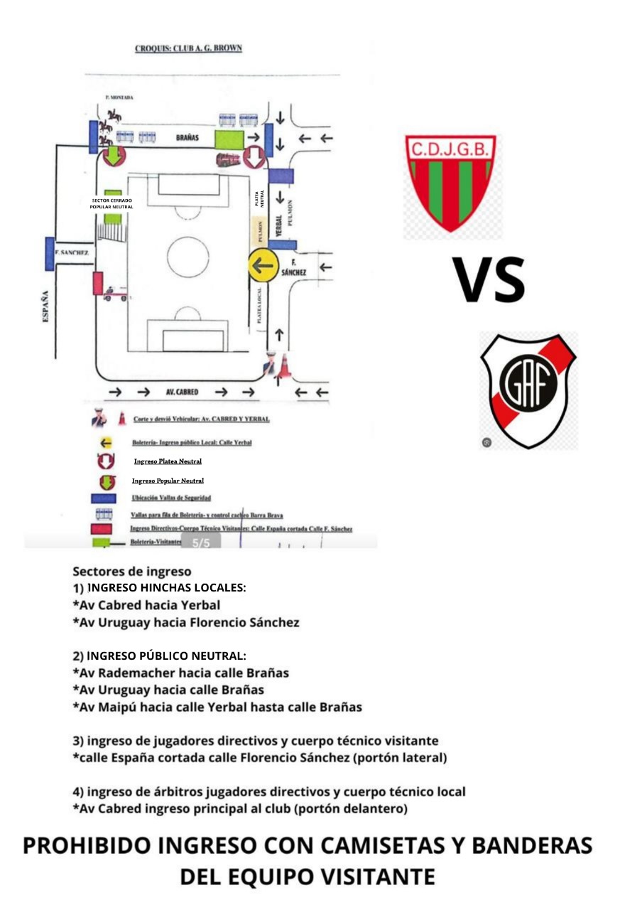 Fútbol: operativo de seguridad para Brown vs Guaraní imagen-2